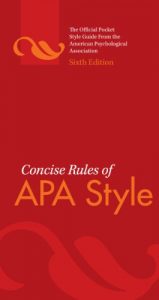 Descargar Concise Rules of APA Style, Sixth Edition (Concise Rules of the American Psychological Association (APA) Style) pdf, epub, ebook