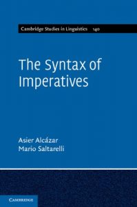 Descargar The Syntax of Imperatives (Cambridge Studies in Linguistics) pdf, epub, ebook