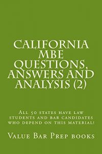 Descargar California MBE Questions,  Answers and Analysis (2): e law book (English Edition) pdf, epub, ebook