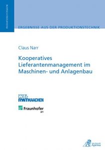 Descargar Kooperatives Lieferantenmanagement im Maschinen- und Anlagenbau (German Edition) pdf, epub, ebook