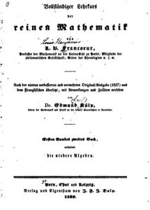 Descargar Vollständiger Lehrkurs der Reinen Mathematik, Nach der Vierten Verbesserten (German Edition) pdf, epub, ebook